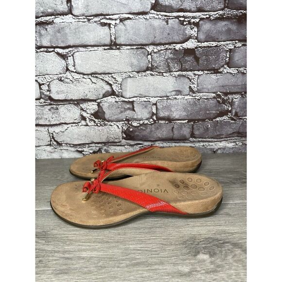 Vionic Bella 2 Red Synthetic Bow Casual Thong Sandals Women’s Sz 8.5M US/40EU - Picture 1 of 16